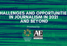 A panel discussion about journalism with leaders in the field