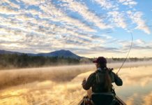 Savoring sunrise casts on a pond in Baxter State Park
