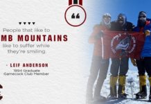 Gamecock Club Member Shows School Pride After Epic Climb