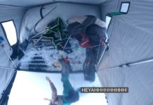 Video: Fisherman and His Shelter Dragged Across the Ice