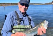 Capt Dave catches his first fish via the fly