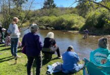 Women in Pennsylvania learning camping skills from sisters group