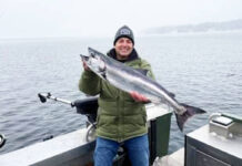 Locals get out in December for a Christmas salmon